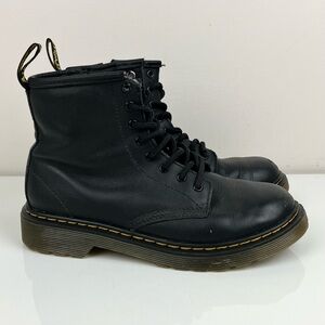Dr. Doc Martens Kids Size 3.0 1460 J Black Leather Classic Combat Boots Lace Zip